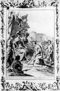 Eustathius bittet Gottfried von Bouillon um Gnade für Armida, Gesang IV, Jerusalem befreit von Giovanni Battista Piazzetta