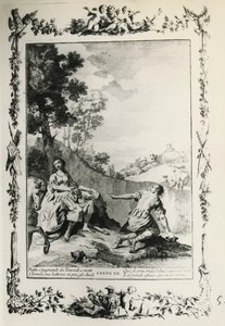 Jerusalem Befreit, Gesang XII, Illustration von Giovanni Battista Piazzetta für das Gedicht von Torquato Tasso, Ausgabe veröffentlicht in Venedig 1745, Italien von Giovanni Battista Piazzetta