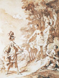 Tancredi an der Schwelle des verzauberten Waldes, Szene aus Das befreite Jerusalem von Torquato Tasso von Giovanni Battista Piazzetta