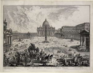 Ansicht der Basilika und des Platzes von San Pietro im Vatikan (aus: Vedute di Roma) von Giovanni Battista Piranesi