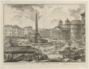 Ansicht der Piazza della Rotonda mit dem Pantheon und dem Obelisken von Giovanni Battista Piranesi