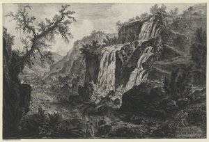 Ansicht des Wasserfalls in Tivoli von Giovanni Battista Piranesi