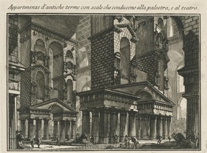 Zubehör antiker Thermen mit Treppen, die zur Palästra und zum Theater führen von Giovanni Battista Piranesi