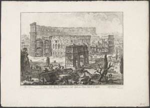 Bogen des Konstantin und das Kolosseum in Rom