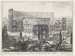Bogen von Konstantin und das Kolosseum in Rom