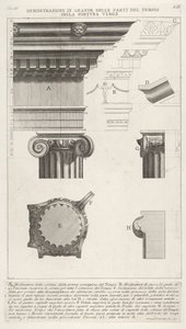 Gesims und Säule vom Tempel der Fortuna Virilis, aus ..., 1756