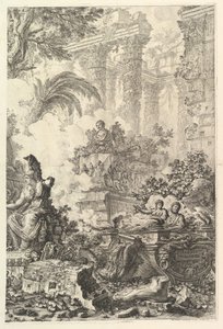 Frontispiz, mit Statue der Minerva, ca. 1748