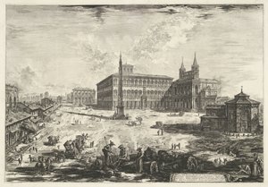 Ansicht des Laterans in Rom mit der Basilika St. Johann im Lateran