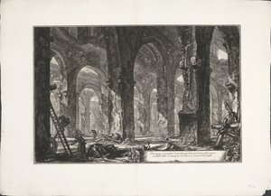 Innenraum eines Badehauses in Castel Gandolfo von Giovanni Battista Piranesi