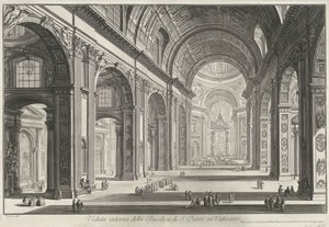 Innenansicht der Petersbasilika in Vatikanstadt von Giovanni Battista Piranesi