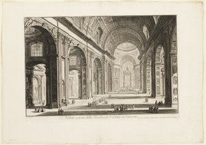 Innenansicht der Petersbasilika im Vatikan, aus Ansichten von Rom