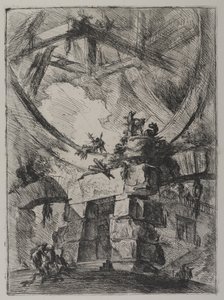 Invenzioni Capric di Carceri, Hind 9, Erster Zustand von Drei, ca. 1749