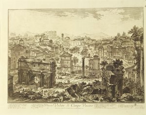 Italien, Rom, Blick auf Campo Vaccino (Forum Romanum) mit dem Bogen des Septimius Severus