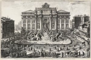 Perspektivische Ansicht des großen Brunnens der Acqua Vergine, genannt Trevibrunnen von Giovanni Battista Piranesi