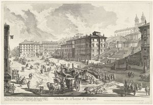 Piazza di Spagna in Rom Gesichter von Rom Veduten von Rom gezeichnet und gestochen von Giambattista Piranesi, Architekt aus Venedig (Serie) von Giovanni Battista Piranesi