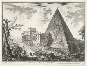 Pyramide des Cestius in Rom (Vedute di Roma) von Giovanni Battista Piranesi