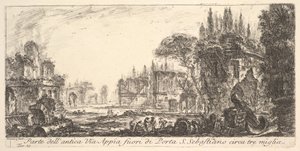 Tafel 19: Teil der antiken Via Appia etwa drei Meilen außerhalb von Porta S. Sebastiano, ca. 1748