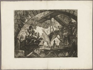 Gefangene auf einer vorspringenden Plattform, Platte 10 aus Imaginäre Gefängnisse von Giovanni Battista Piranesi