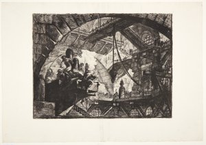 Gefangene auf einer herausragenden Plattform von Giovanni Battista Piranesi