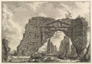 Überreste eines überdachten Portikus oder eines Kryptoportikus in einer Villa von Domitian, fünf Meilen entfernt, ca. 1766