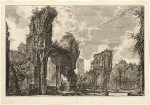 Ruinen des Xystus, der zentralen Halle der Antoninischen Bäder, aus Ansichten von Rom