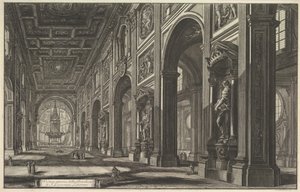 St. Giovanni in Laterano, Innenansicht, aus "Vedute di Roma" von Giovanni Battista Piranesi
