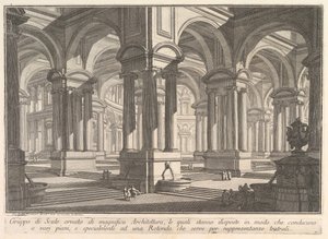 Treppen geschmückt mit prächtiger Architektur . . . Gruppo di Scale ornato di magnif..., ca. 1750
