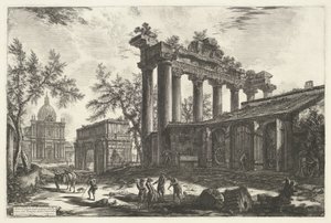 Tempel des Saturn in Rom (Ansichten von Rom) (Vedute di Roma disegnate ed incise da Giambattista Piranesi architetto Veneziano) von Giovanni Battista Piranesi