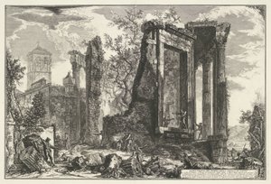 Tempel der Vesta und Tempel der Tiburtinischen Sibylle in Tivoli (Gezichten op Rome) von Giovanni Battista Piranesi