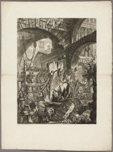 Der Mann auf dem Foltergestell, Platte 2 aus den imaginären Gefängnissen von Giovanni Battista Piranesi