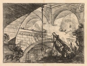 Die Gefängnisse: Eine Serie von Galerien mit kranähnlicher Balkenkonstruktion von Giovanni Battista Piranesi