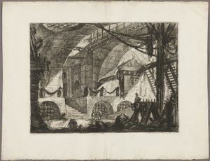 Die Säge, Platte 12 aus Imaginäre Gefängnisse von Giovanni Battista Piranesi