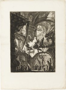 Das rauchende Feuer, Platte 6 aus den imaginären Gefängnissen von Giovanni Battista Piranesi
