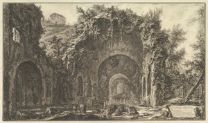 Die sogenannte Grotte der Egeria (Veduta della fonte e delle spelonche d