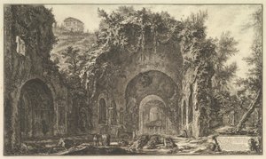 Die sogenannte Grotte der Egeria, Veduta della fonte e delle spelonche d