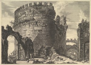 Das Grab von Caecilia Metella, aus Vedute di Roma Römische Ansichten, ca. 1762