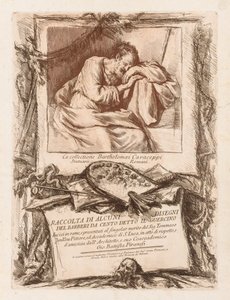 Titelseite von Raccolta di alcuni disegni del Barberi da Cento Ietto il Gerucino von Giovanni Battista Piranesi