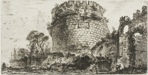 Grab der Caecilia Metella genannt Capo di Bove [Ochsenkopf], Platte zwanzig aus Einige Ansichten von Triumphbögen und anderen Denkmälern von Giovanni Battista Piranesi