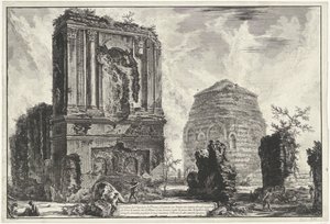 Gräber von Licinianus Piso und der Familie Cornelius entlang der Via Appia (Gezichten op Rome) von Giovanni Battista Piranesi