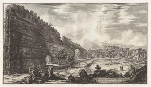 Ansicht der Überreste des Praetorianerlagers in der Villa Adriana in Tivoli