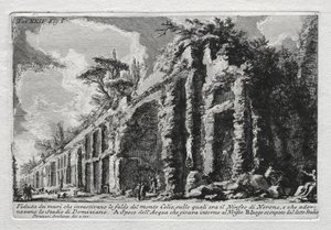 Veduta der Mauern, die die Hänge des Monte Celio bedeckten von Giovanni Battista Piranesi