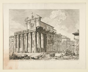 Ansicht des Tempels von Antoninus und Faustina im Forum Romanum, aus Veduten von Rom von Giovanni Battista Piranesi