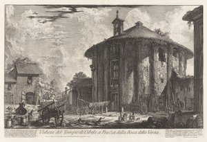 Ansicht des Tempels der Kybele auf der Piazza della Bocca della Verità, aus Vedute di Roma (Ansichten von Rom) von Giovanni Battista Piranesi