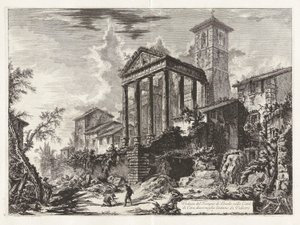 Ansicht des Tempels des Herkules in der Stadt Cora, zehn Meilen von Velletri entfernt, aus Vedute di Roma von Giovanni Battista Piranesi
