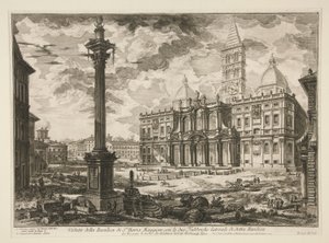 Ansicht der Basilika S. Maria Maggiore mit ihren zwei flankierenden Flügeln, aus Vedute di Roma