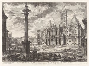 Ansicht der Basilika Santa Maria mit ihren zwei Flügeln, aus Vedute di Roma