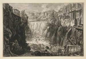Ansicht des Großen Wasserfalls in Tivoli, aus Vedute di Roma von Giovanni Battista Piranesi