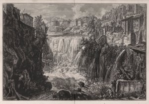 Ansicht des Wasserfalls von Tivoli, aus Vedute di Roma von Giovanni Battista Piranesi