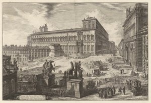 Ansicht der Piazza di Monte Cavallo (Piazza del Quirinale mit dem Quirinalpalast im Zentrum), aus Vedute di Roma (Ansichten von Rom)