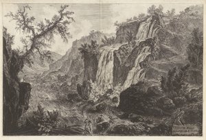 Ansicht der kleinen Wasserfälle in Tivoli, aus Vedute di Roma (Ansichten von Rom) von Giovanni Battista Piranesi
